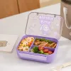 Purple cartoon children's lunch box portable sealed lunch box details Picture